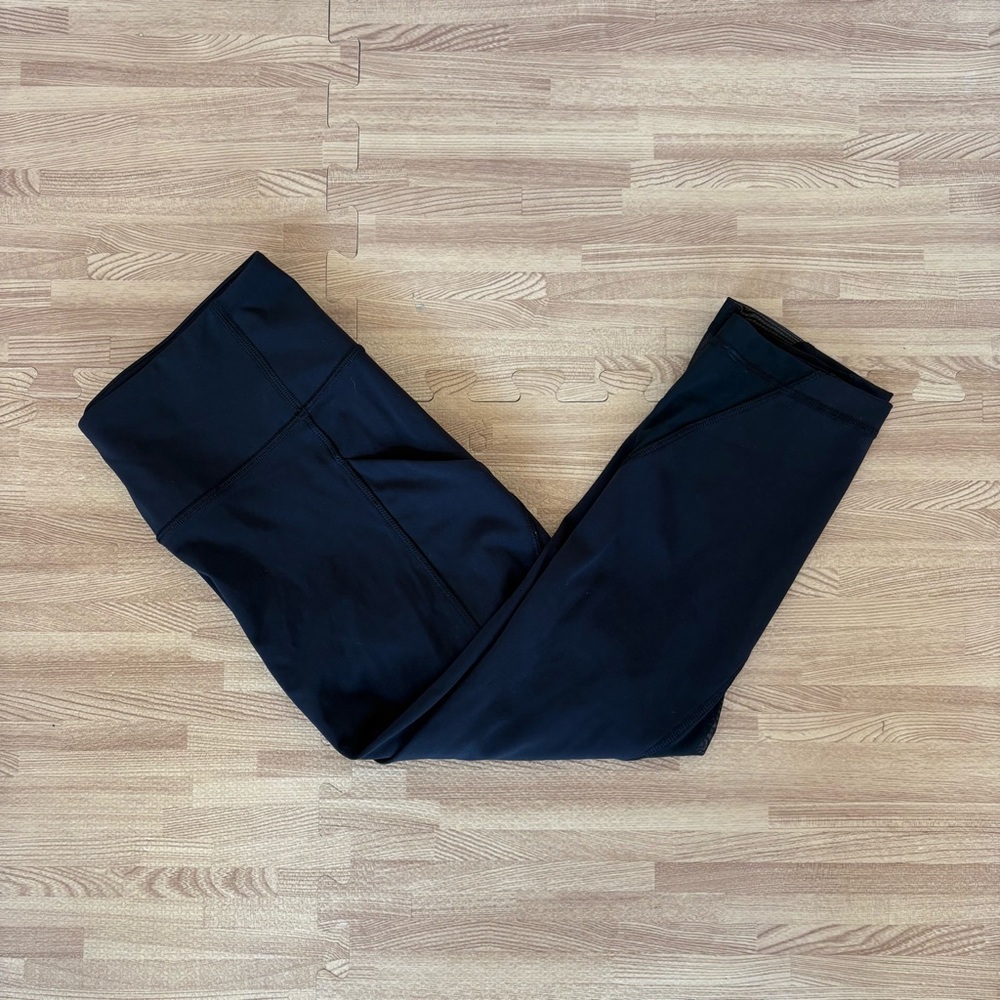Lululemon Athletica Black Womens Leggings Mesh Yoga Workout Running Size 6 - Picture 2 of 14